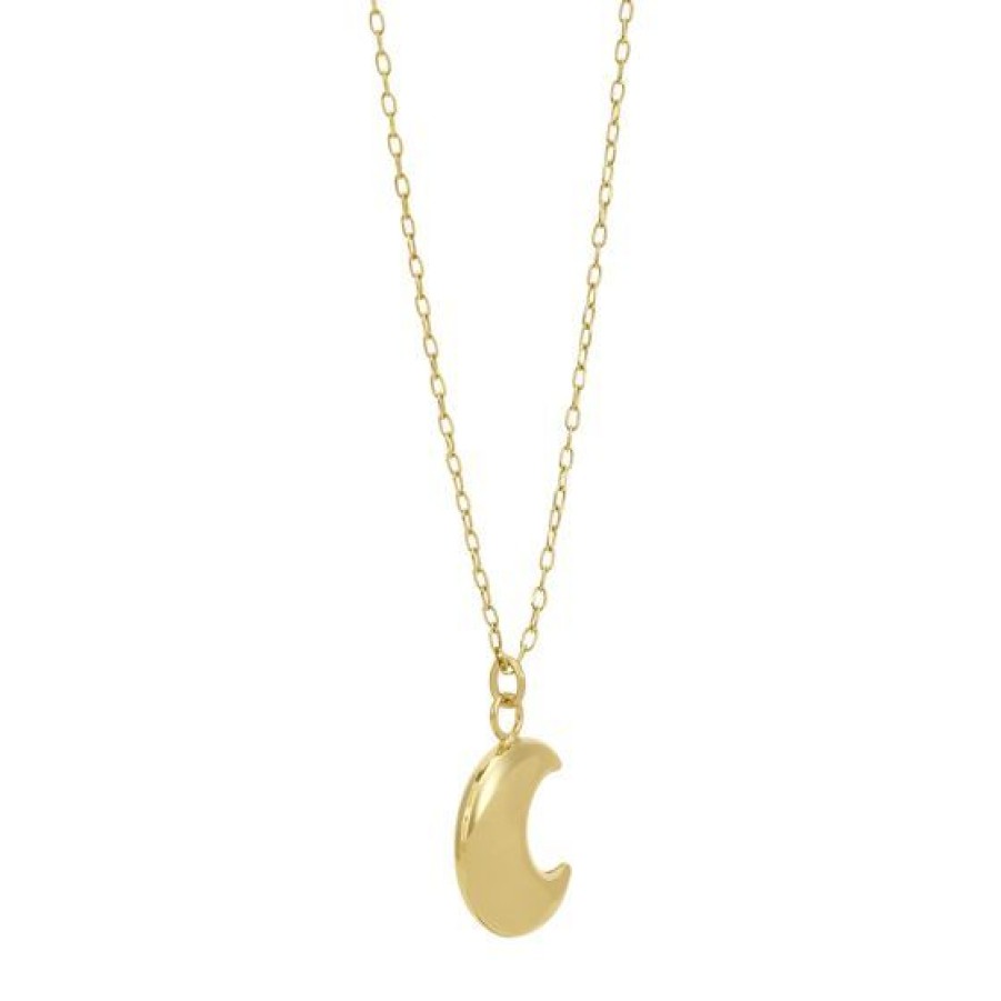 Joyeria Cristal Joyas | Cadena Con Dije Luna Oro 14K Pulido