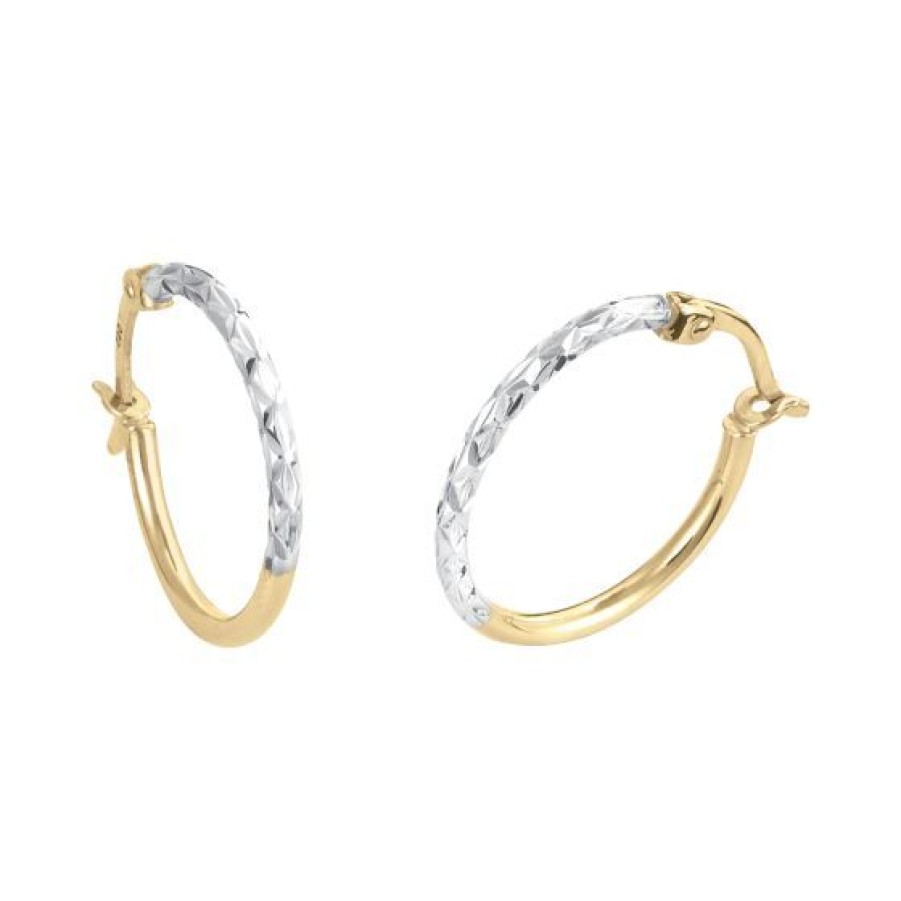 Joyeria Cristal Joyas | Arracadas Oro Blanco Y Amarillo 14K