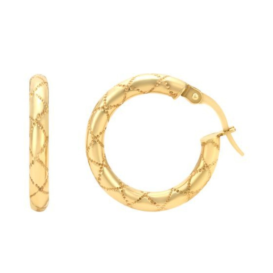 Joyeria Cristal Joyas | Arracadas Tubo Redondo Oro 14K - 15 Mm