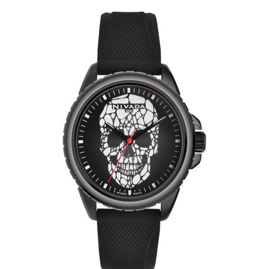 Relojes Cristal Joyas | Reloj Nivada Skull Nh21001Mpvni Para Hombre