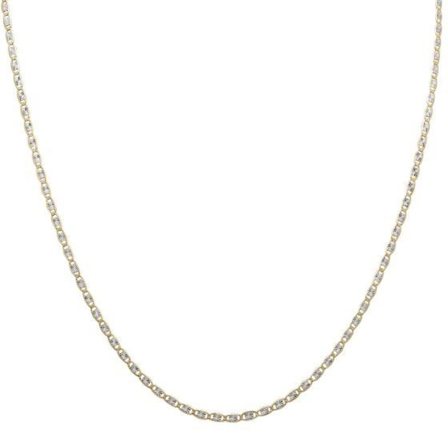 Joyeria Cristal Joyas | Cadena Valentino Oro Amarillo Y Blanco 14K 50 Cm