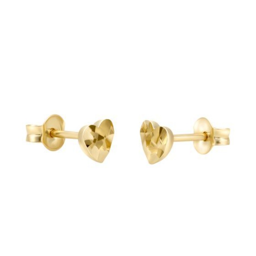 Joyeria Cristal Joyas | Aretes Corazon Oro 14K