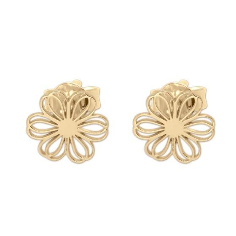 Joyeria Cristal Joyas | Aretes Flower Oro 14K