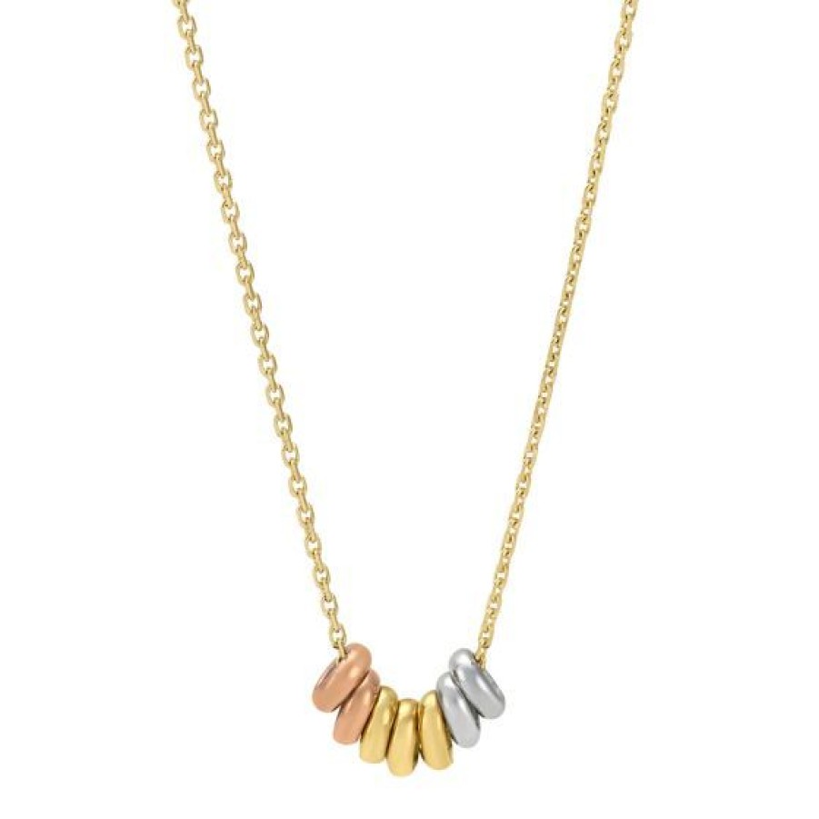 Joyeria Cristal Joyas | Gargantilla Aros Oro Blanco, Amarillo Y Rosa 14K