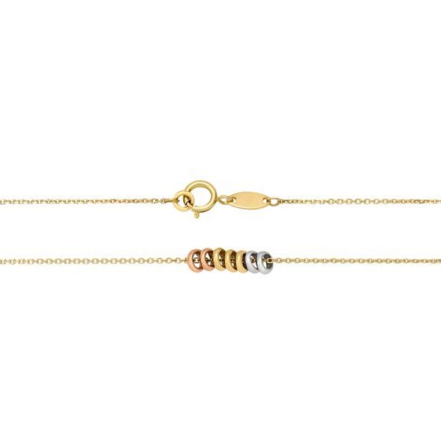 Joyeria Cristal Joyas | Gargantilla Aros Oro Blanco, Amarillo Y Rosa 14K