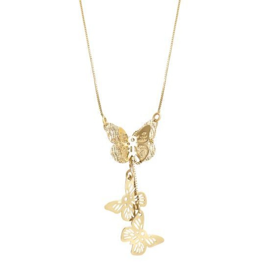 Joyeria Cristal Joyas | Gargantilla Mariposa Oro 14K