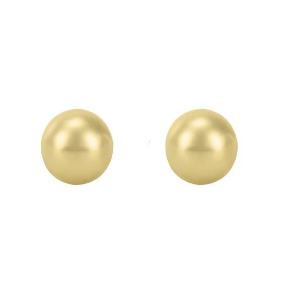 Joyeria Cristal Joyas | Aretes Bola Entera Oro 14K