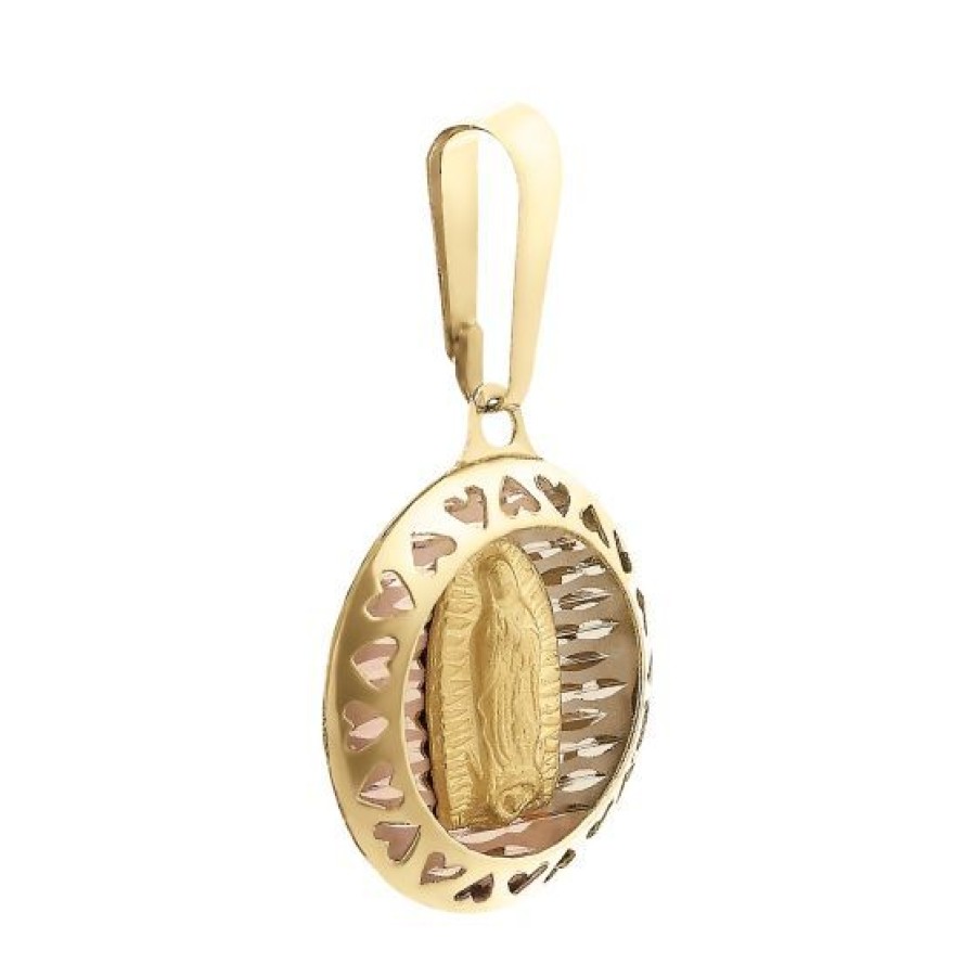 Joyeria Cristal Joyas | Medalla Virgen Cuerpo Completo Oro Florentino 14K