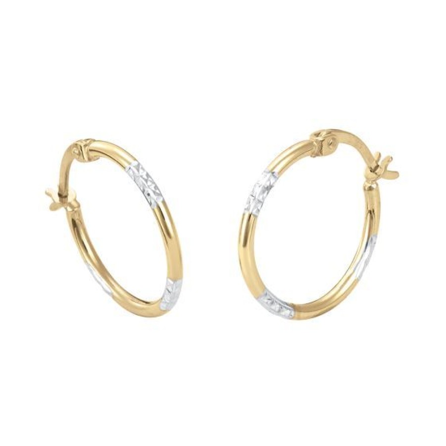 Joyeria Cristal Joyas | Arracadas Oro Blanco Y Amarillo 14K