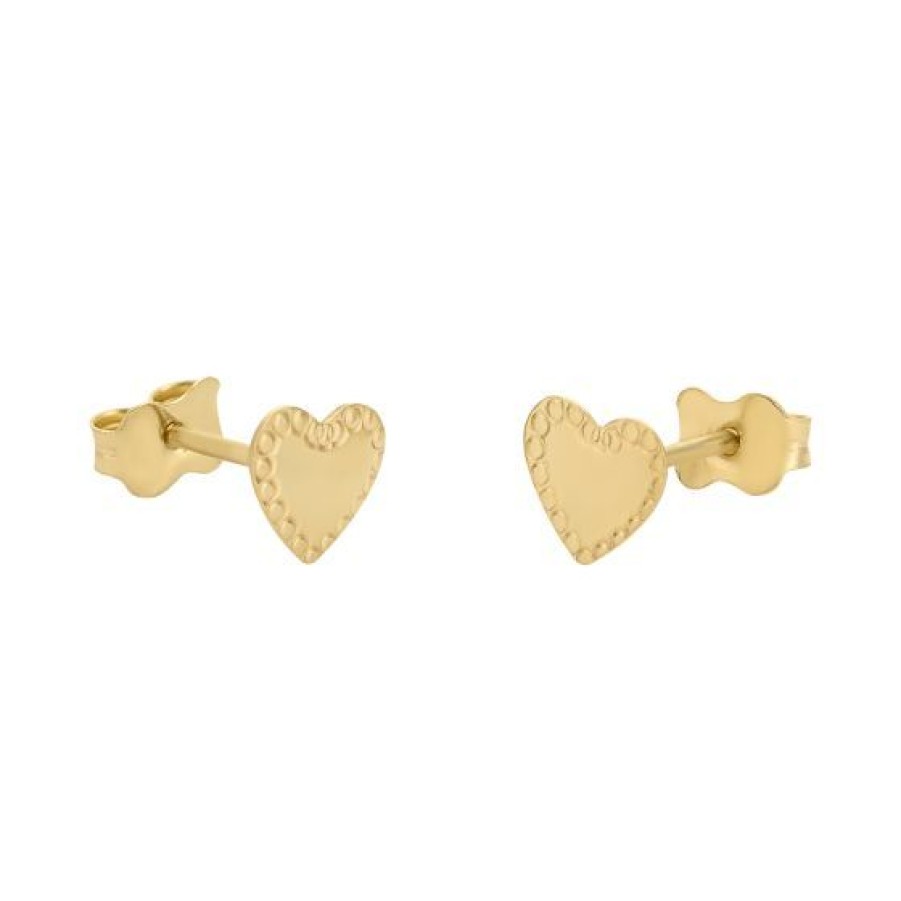 Joyeria Cristal Joyas | Aretes Corazon Oro 14K