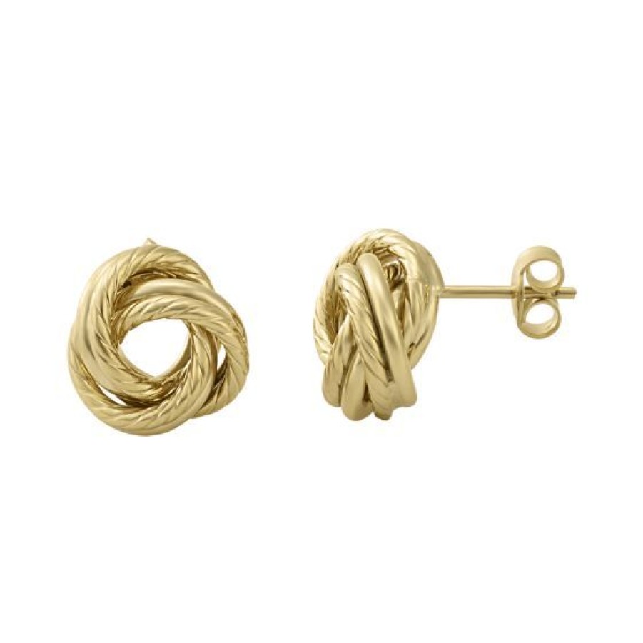 Joyeria Cristal Joyas | Aretes Love Knot Oro 14K