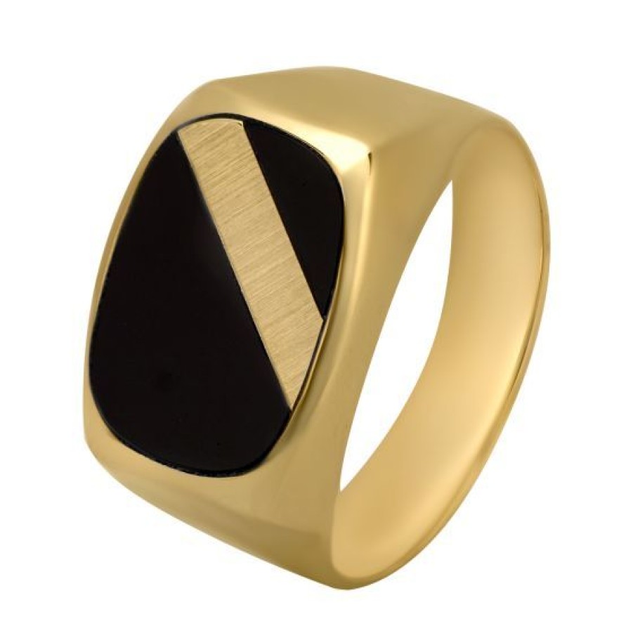 Joyeria Cristal Joyas | Anillo Caballero Oro 14K Onix