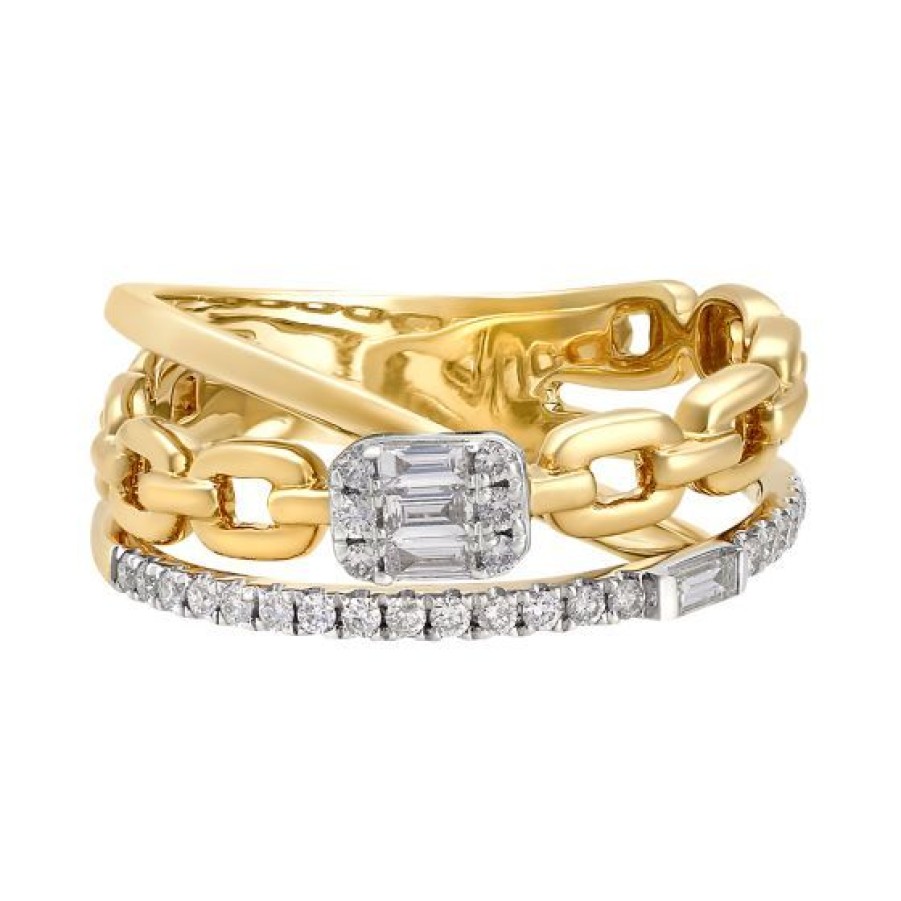 Joyeria Cristal Joyas | Anillo Oro 18K Con 28 Puntos De Diamante