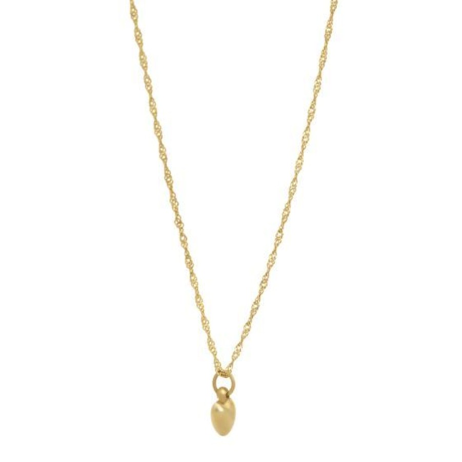 Joyeria Cristal Joyas | Cadena Con Dije De Corazon Oro 14K Pulido Texturizado