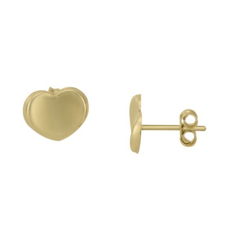 Joyeria Cristal Joyas | Aretes Corazon Concavo Oro 14K