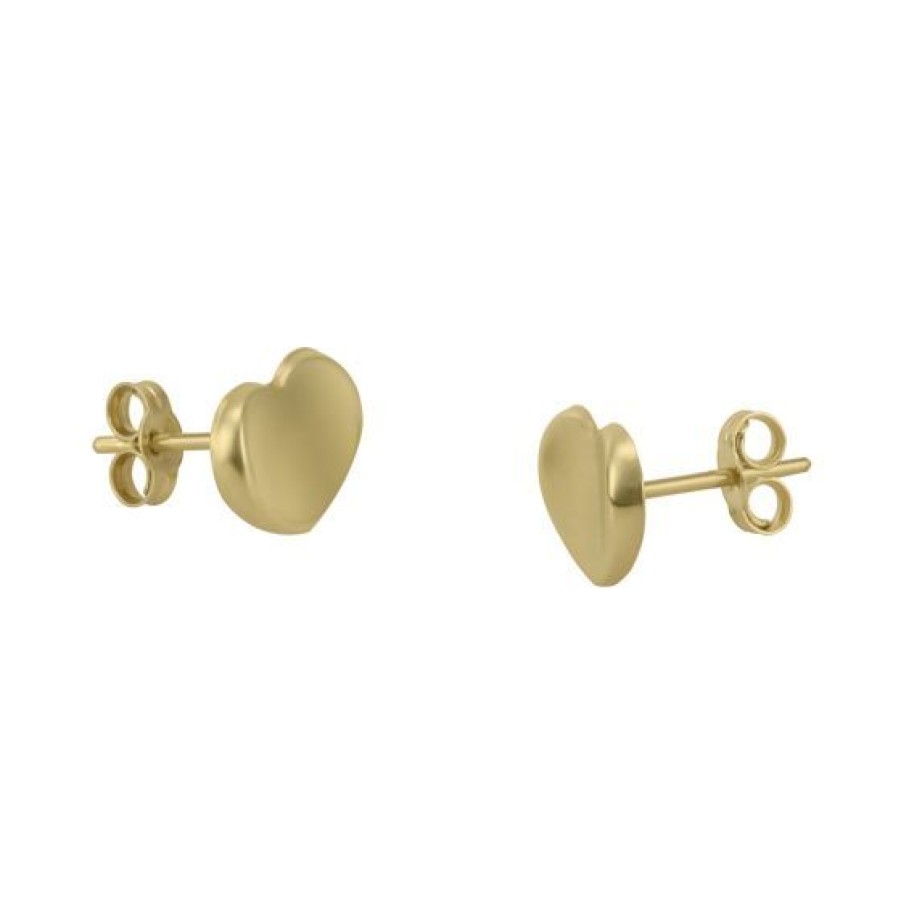 Joyeria Cristal Joyas | Aretes Corazon Concavo Oro 14K