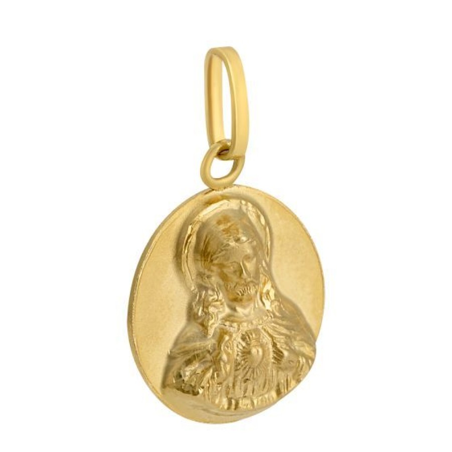 Joyeria Cristal Joyas | Medalla Sagrado Corazon Oro 14K