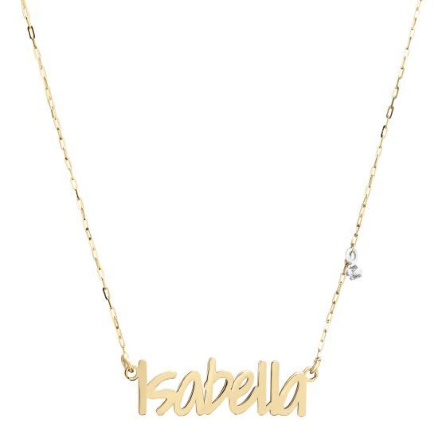 Joyeria Cristal Joyas | Nombre Personalizado Con Cadena Grace Oro 14K