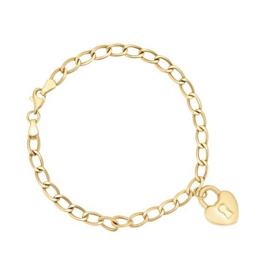 Joyeria Cristal Joyas | Pulsera Candado Oro 14K