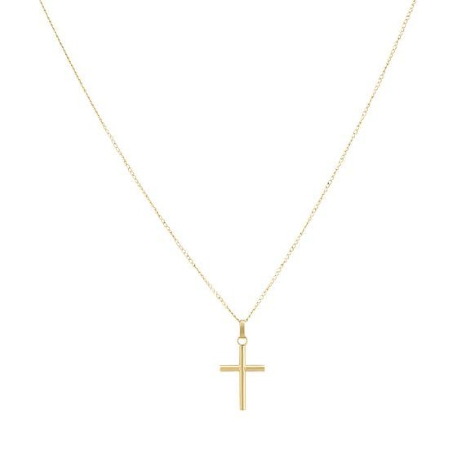 Joyeria Cristal Joyas | Cruz Mini Con Cadena Oro 14K 40 Extension 45 Cm