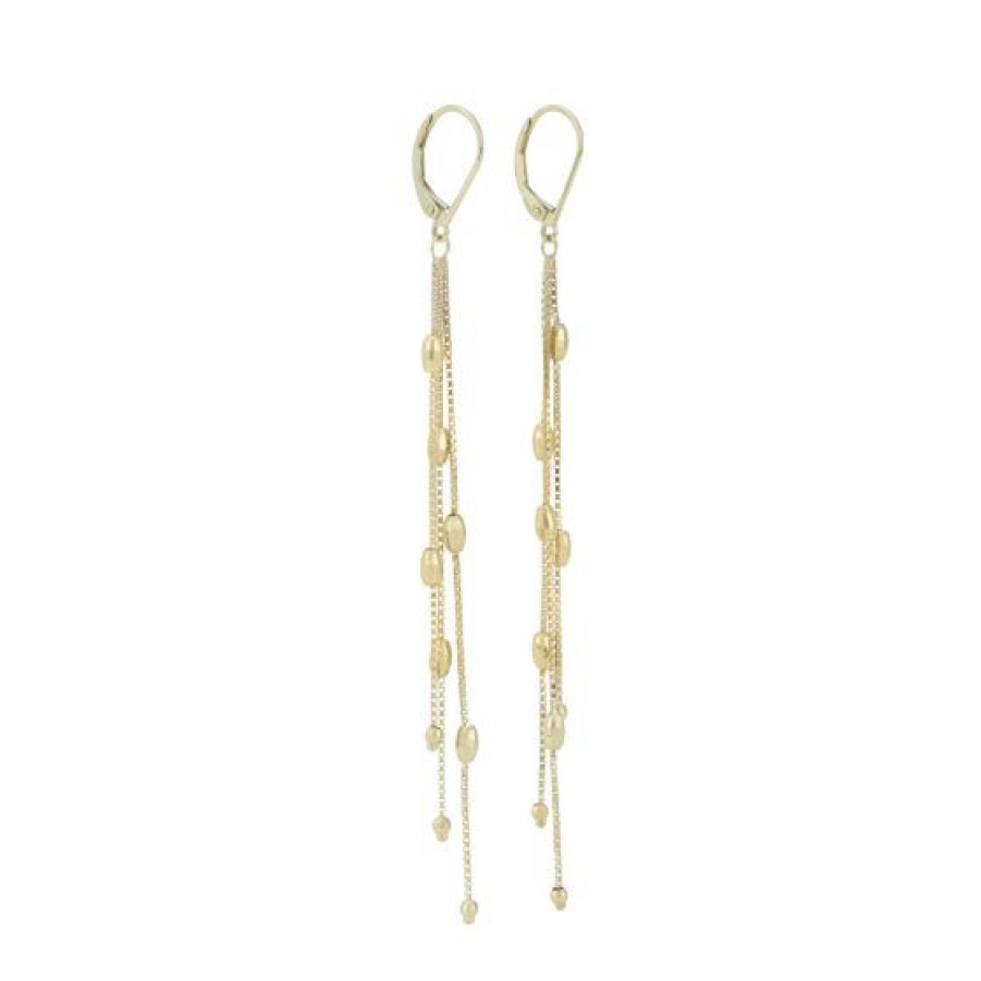 Joyeria Cristal Joyas | Aretes Largos Oro 14K