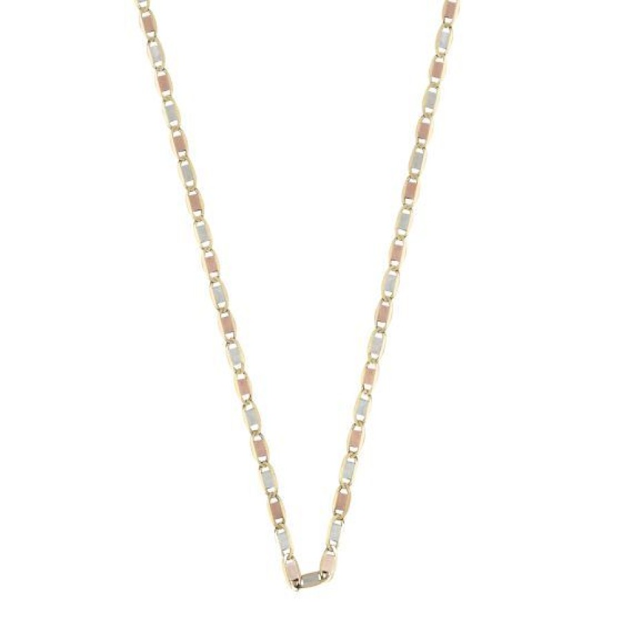 Joyeria Cristal Joyas | Cadena Valentino Oro Amarillo Blanco Y Rosa 14K 40 Cm