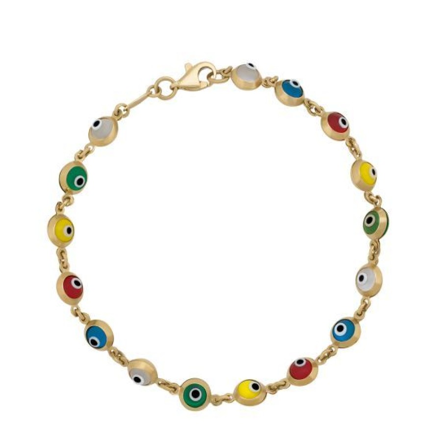 Joyeria Cristal Joyas | Pulsera De La Suerte Dama Oro 14K