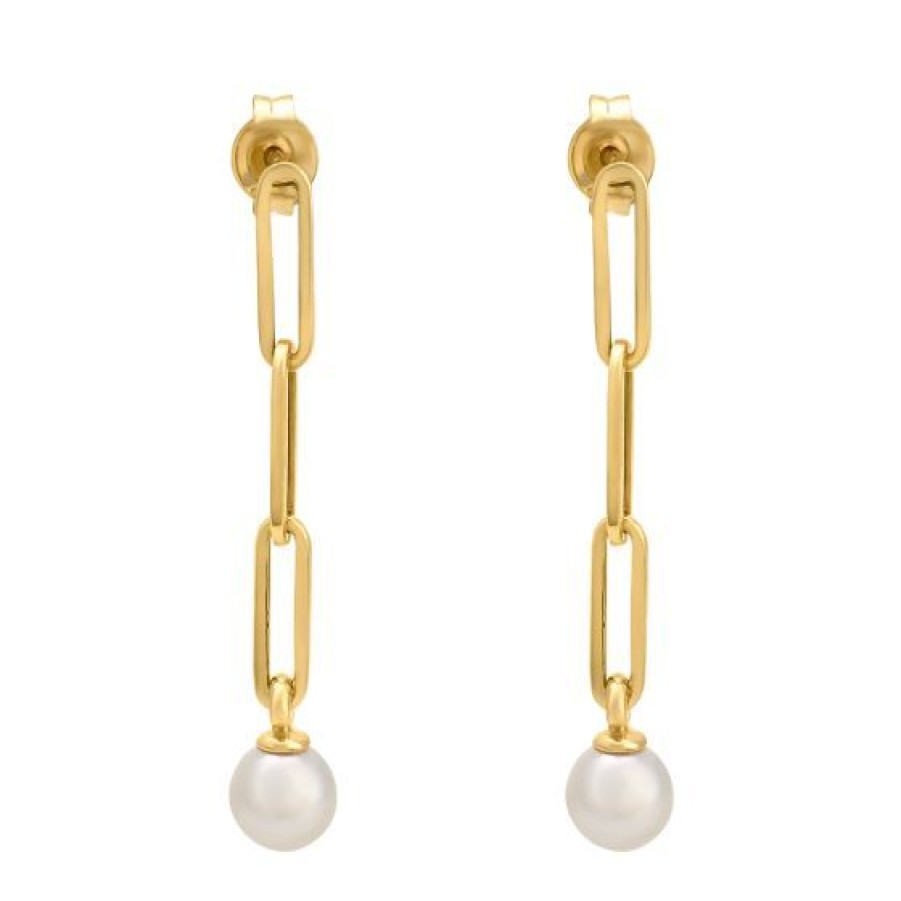 Joyeria Cristal Joyas | Aretes Clip Con Perlas Oro 14K