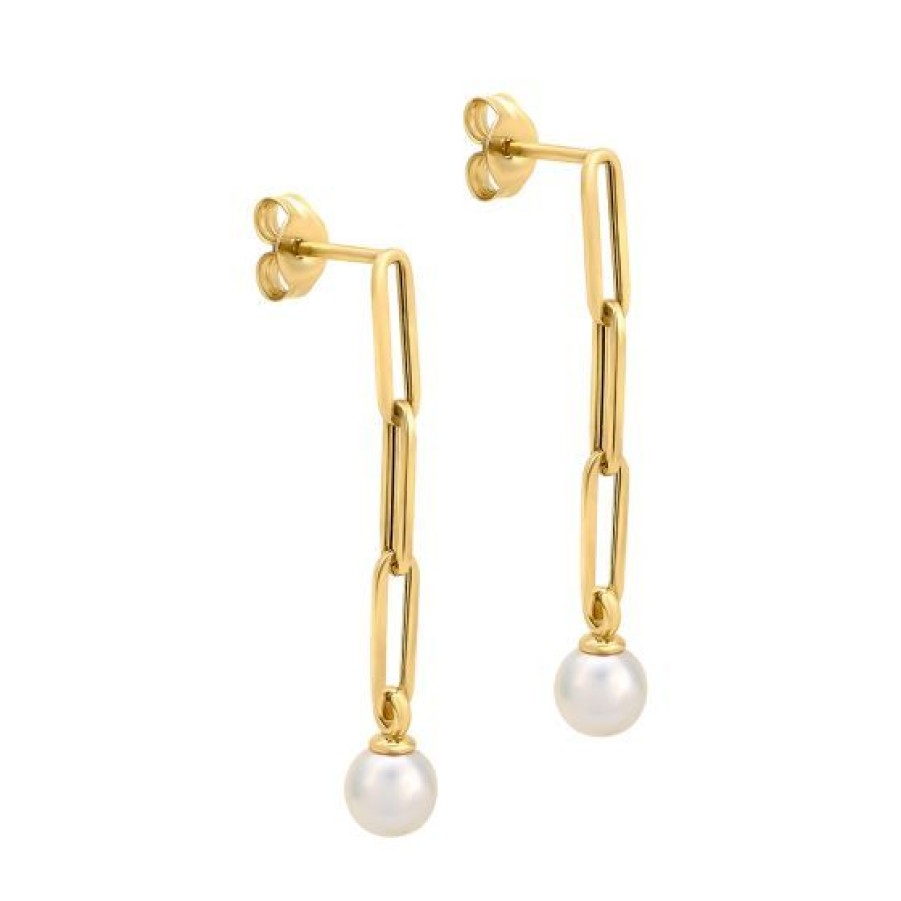 Joyeria Cristal Joyas | Aretes Clip Con Perlas Oro 14K