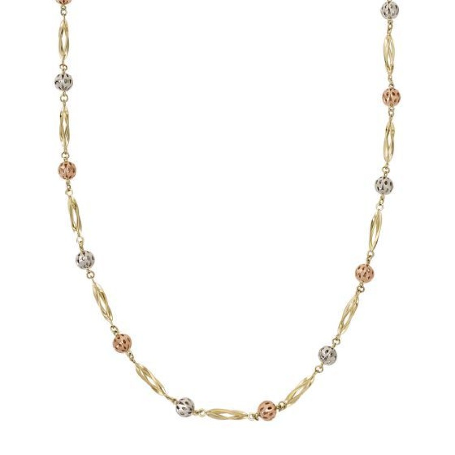 Joyeria Cristal Joyas | Gargantilla Oro Blanco, Amarillo Y Rosa 14K