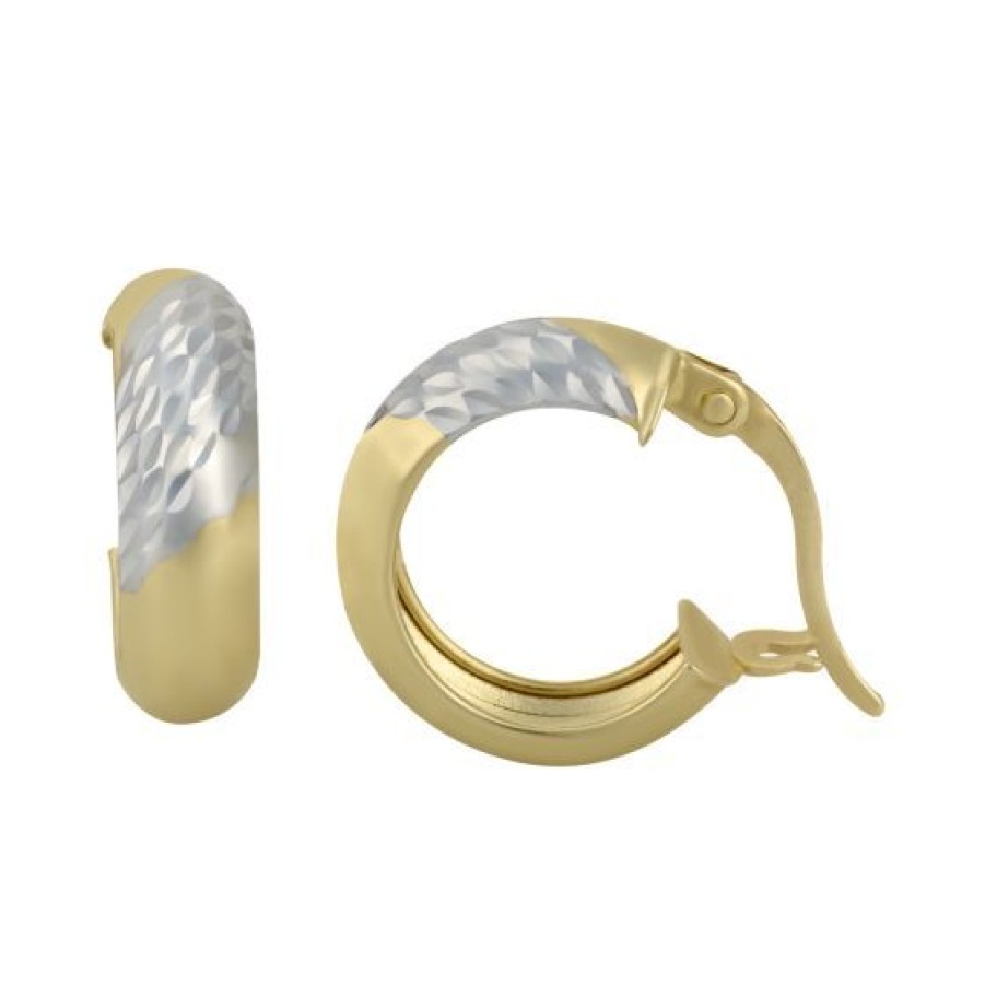 Joyeria Cristal Joyas | Arracadas Oro Amarillo Y Blanco 14K