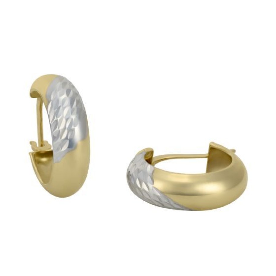 Joyeria Cristal Joyas | Arracadas Oro Amarillo Y Blanco 14K