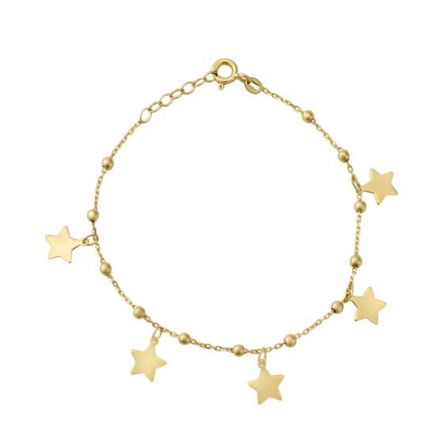 Joyeria Cristal Joyas | Pulsera Estrellas Oro 14K