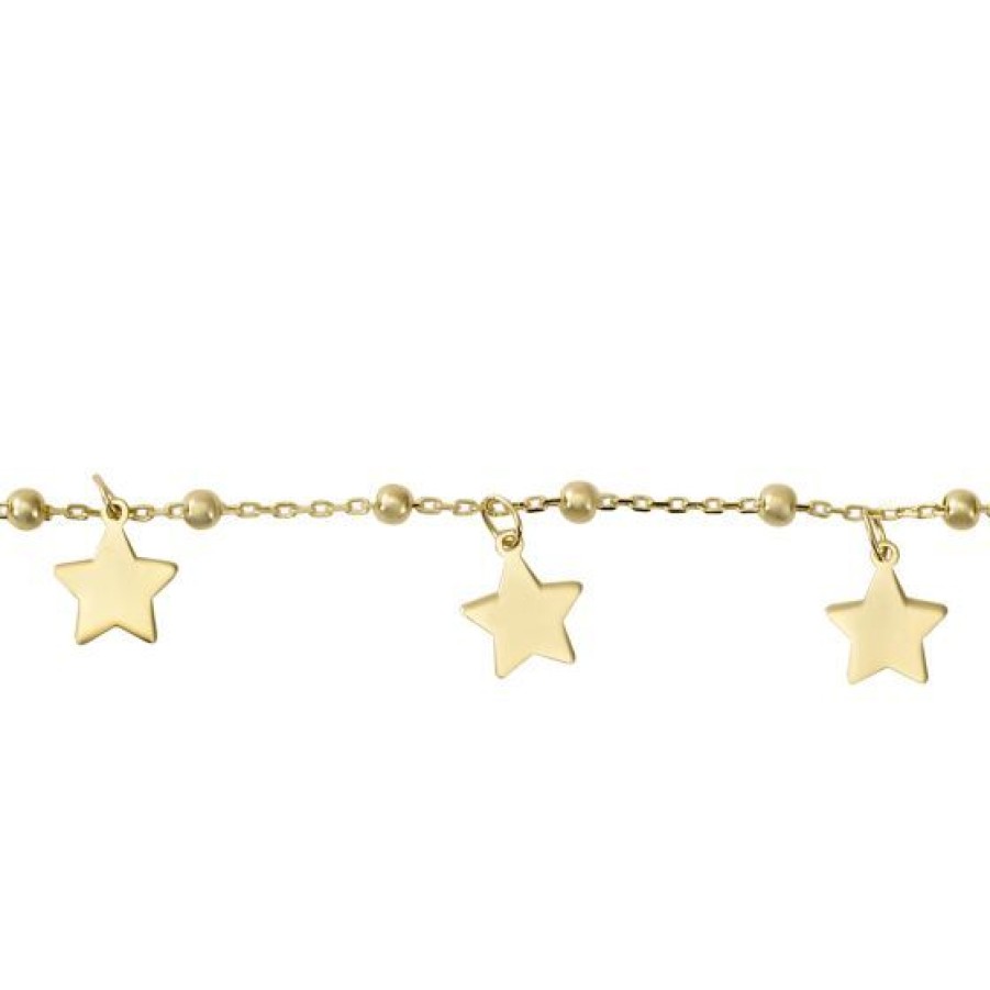 Joyeria Cristal Joyas | Pulsera Estrellas Oro 14K