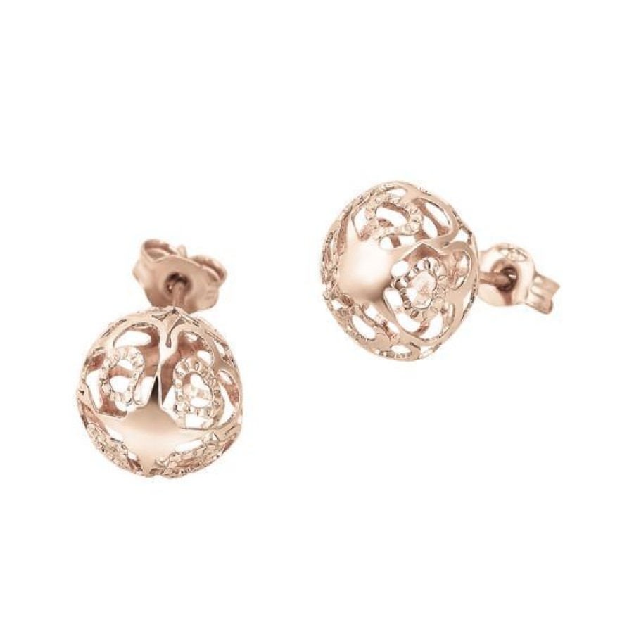 Joyeria Cristal Joyas | Aretes Boule Oro Rosa 14K