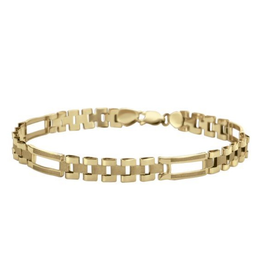 Joyeria Cristal Joyas | Pulsera Para Hombre Coleccion Real Oro 14K