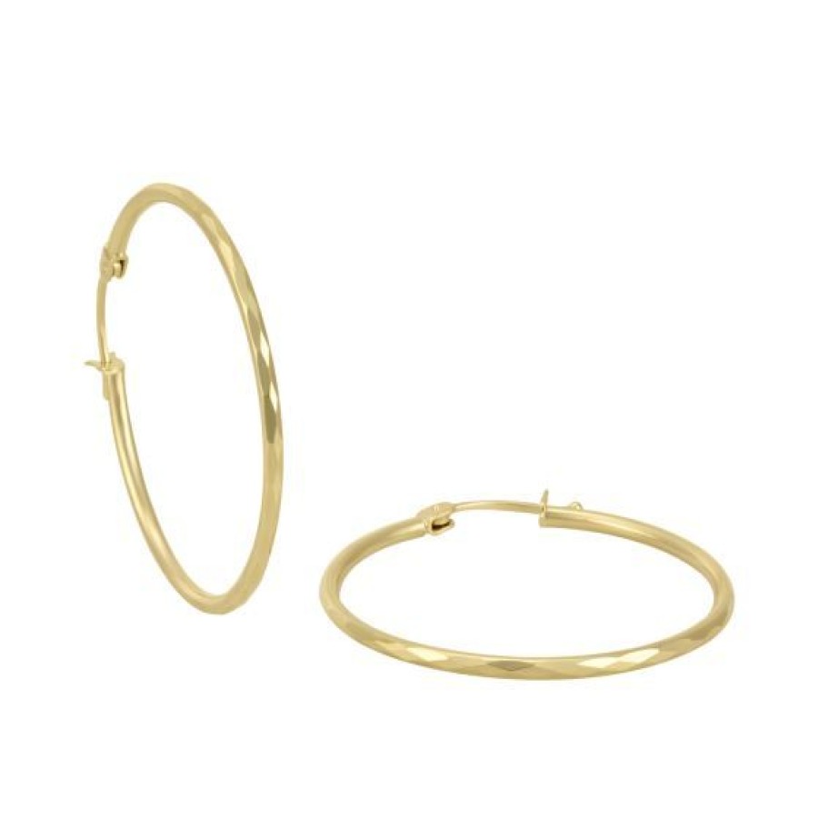 Joyeria Cristal Joyas | Arracadas Facetadas Oro 14K 3 Cm