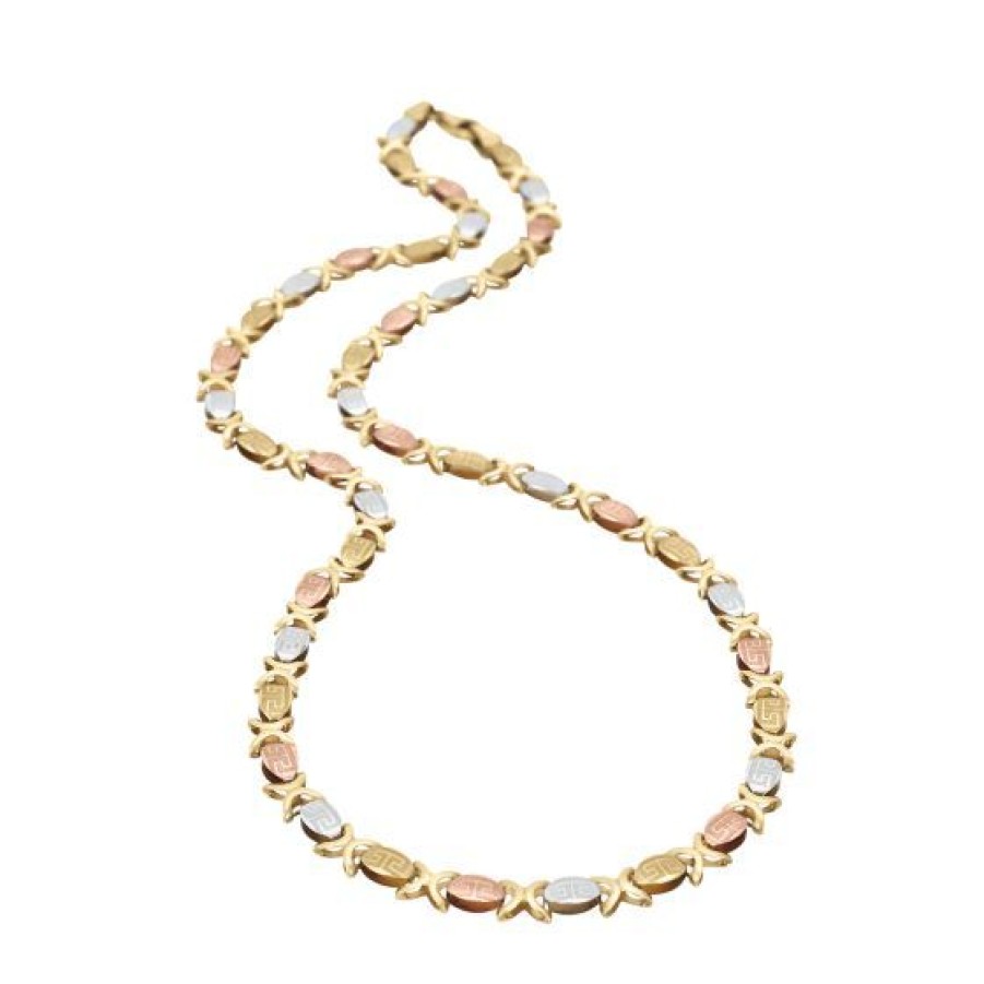 Joyeria Cristal Joyas | Gargantilla Oro Amarillo Blanco Y Rosa 14K