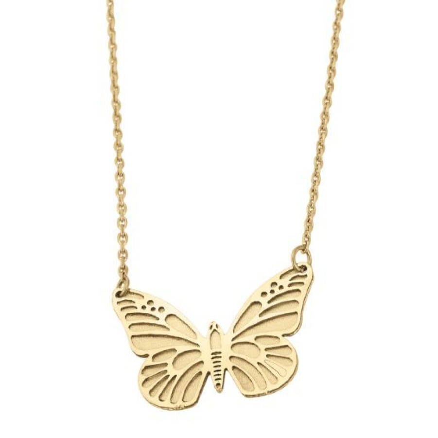 Joyeria Cristal Joyas | Gargantilla Flexible Mariposa Oro 14K