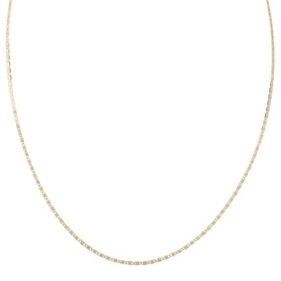 Joyeria Cristal Joyas | Cadena Valentino Oro Amarillo Blanco Y Rosa 14K 45 Cm