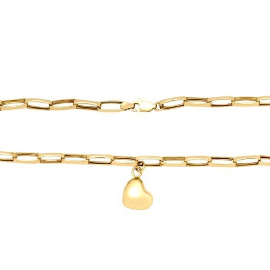 Joyeria Cristal Joyas | Gargantilla Clip Corazon Oro 14K