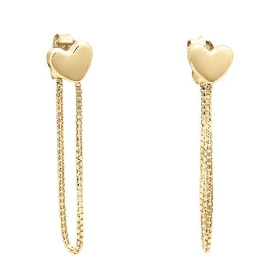 Joyeria Cristal Joyas | Aretes Corazon Oro 14K