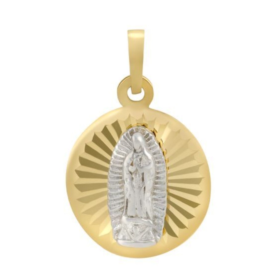 Joyeria Cristal Joyas | Medalla Virgen De Guadalupe Oro Blanco Y Amarillo 14K