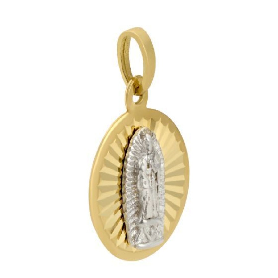 Joyeria Cristal Joyas | Medalla Virgen De Guadalupe Oro Blanco Y Amarillo 14K