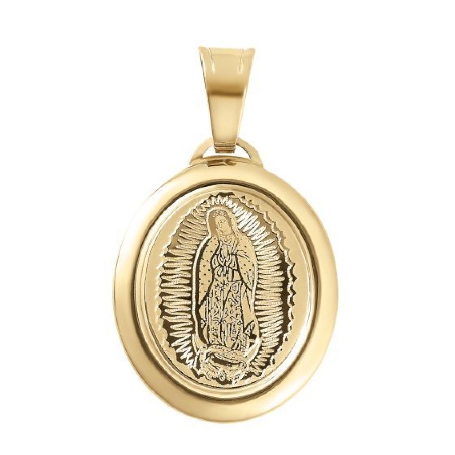 Joyeria Cristal Joyas | Medalla Ovalada Virgen De Guadalupe Oro