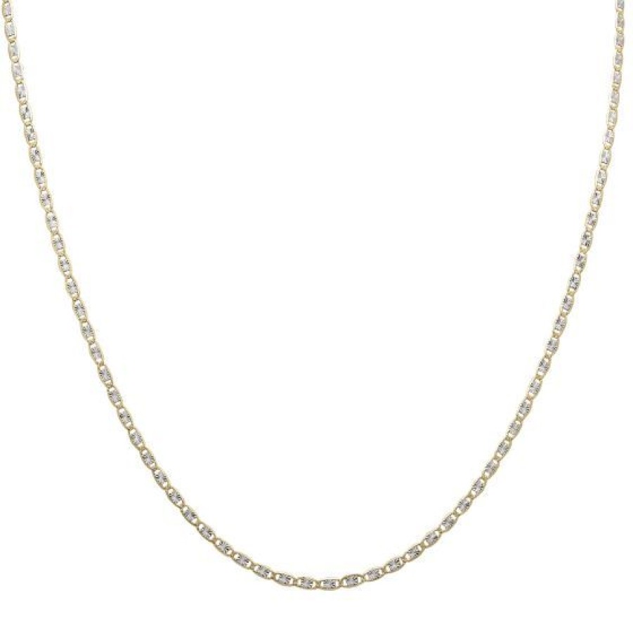 Joyeria Cristal Joyas | Cadena Valentino Oro Amarillo Y Blanco 14K 60 Cm