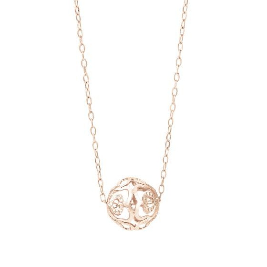 Joyeria Cristal Joyas | Dije Con Cadena Boule Oro Rosa 14K