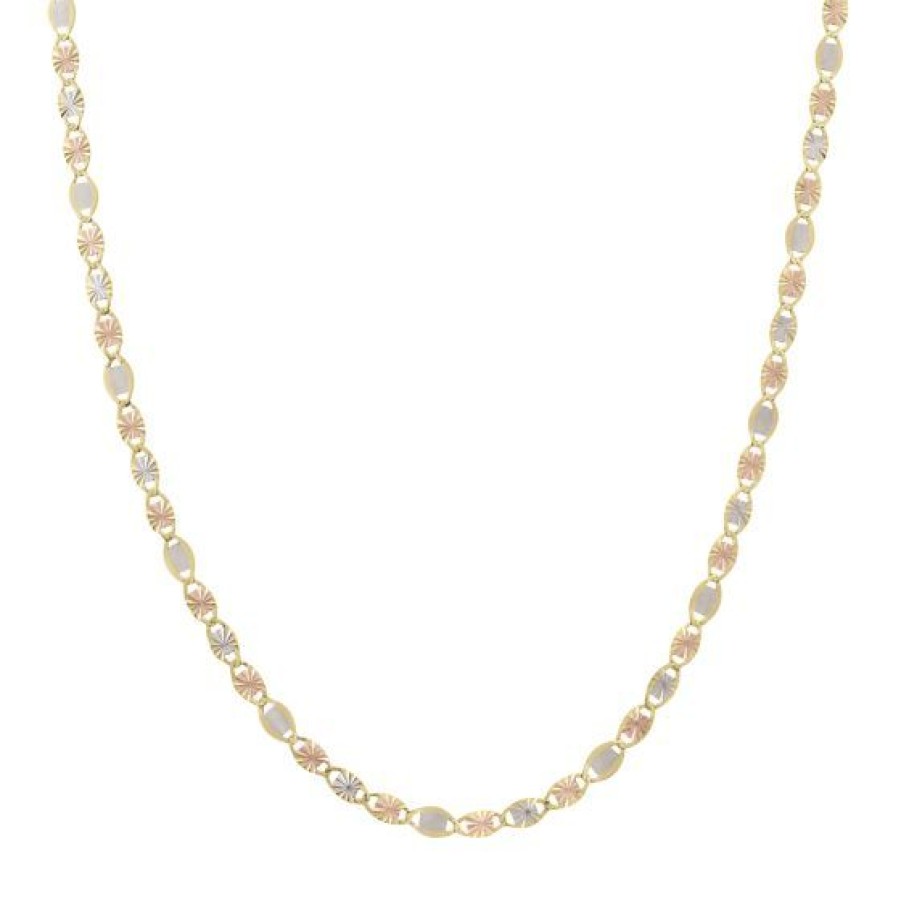 Joyeria Cristal Joyas | Cadena Valentino Oro Amarillo Blanco Y Rosa 14K 45 Cm