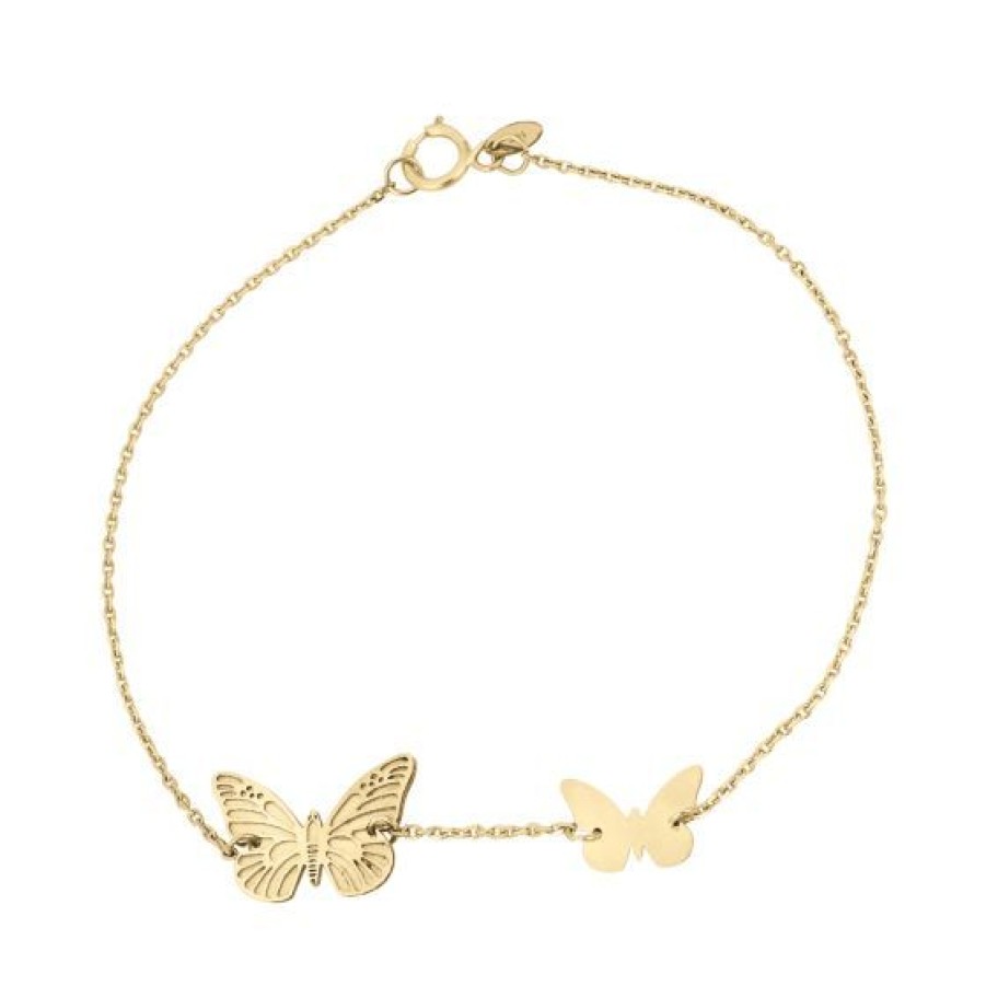 Joyeria Cristal Joyas | Pulsera Mariposa Oro 14K