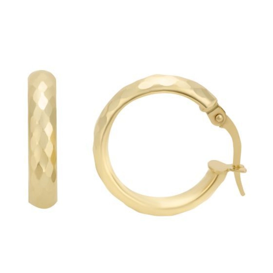 Joyeria Cristal Joyas | Arracadas Media Cana Oro 14K - 15 Mm